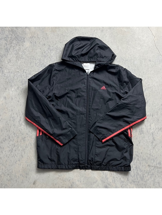 adidas Other - Vintage Y2K Adidas Striped Windbreaker Jacket Men’s Sz. L Hooded Full Zip